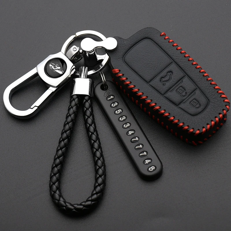 Luminous Leather Car Smart Key Cover Protective Case Holder For Toyota Camry CHR Prius Corolla RAV4 Prado 2017 2018 Accessories