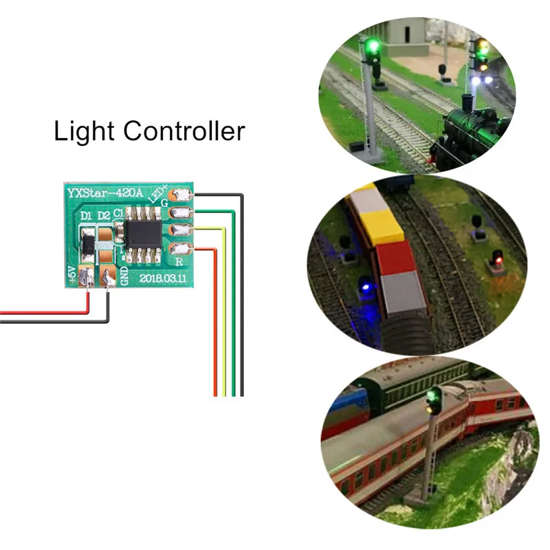 2pcs HO N Scale Model Led Light Electric Circuit Board For Train Railway Miniatures Traffic Light Signal Model