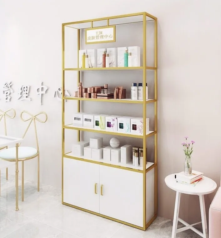 Nordic landing shelf cosmetics boutique display cabinet beauty salon product shelf display cabinet manicure shop cabinet