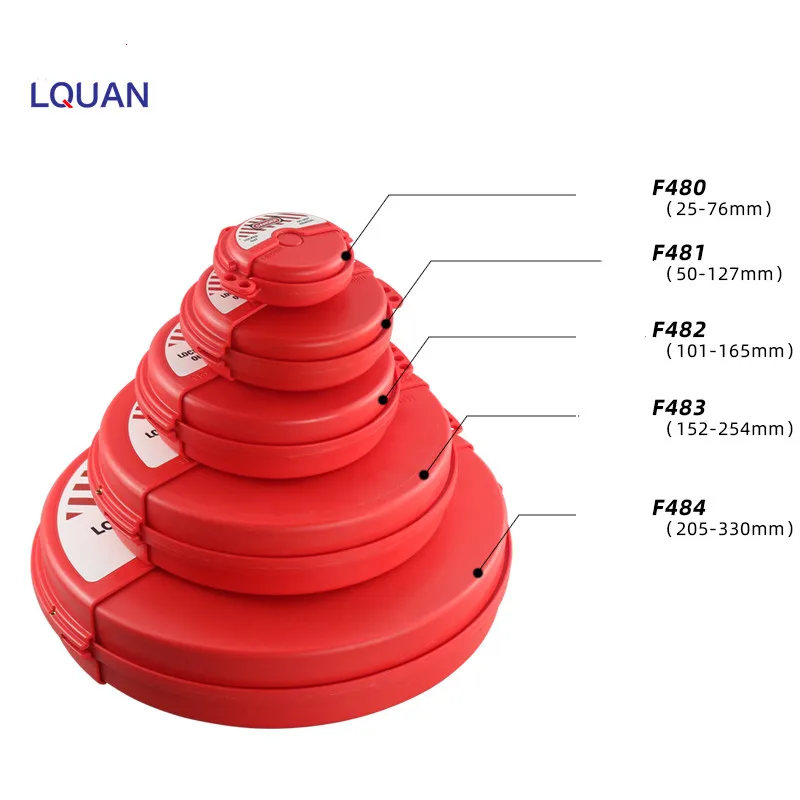 5 Soorten 25-330Mm Valve Lockout, Abs Plastic Gate Valve Lockout, Standaard Gate Valve Lockout