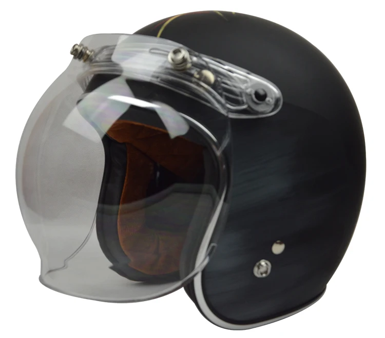 Helm-Blasenvisier, hochwertiges Visier für Motorradhelme mit offenem Gesicht, 12-farbig erhältlich, Vintage-Helm-Windschutzscheibenschild – Detail 3