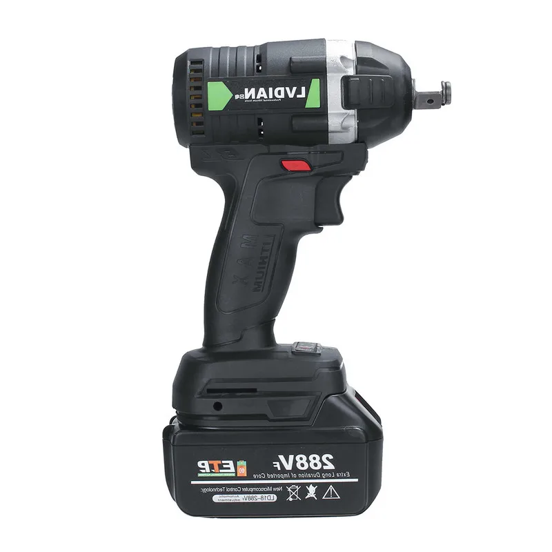 

110-240V 630N.m 288VF Cordless Electric Impact Wrench Electric Wrench Brush with 1x Li-ion Battery Tools