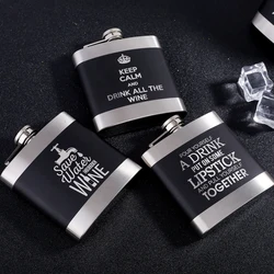 6 OZ Stainless Steel Pocket Matte Black Hip Flask Alcohol Bottle Liquor Quotes Smoking Gift Men Drinkware Personalized Custom DI