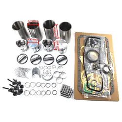 2J Overhaul Rebuilding Kit w/ Valves For Toyota 2J Engine 5FD SDK8 Skid Loader Forklift Truck Pistons Liners