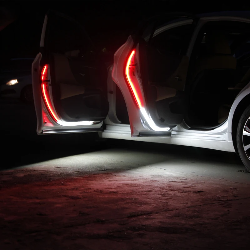 Car Interior Door Welcome Light LED Safety Warning Strobe Signal Lamp Strip 120cm Waterproof 12V Auto Decorative Ambient Lights image 3