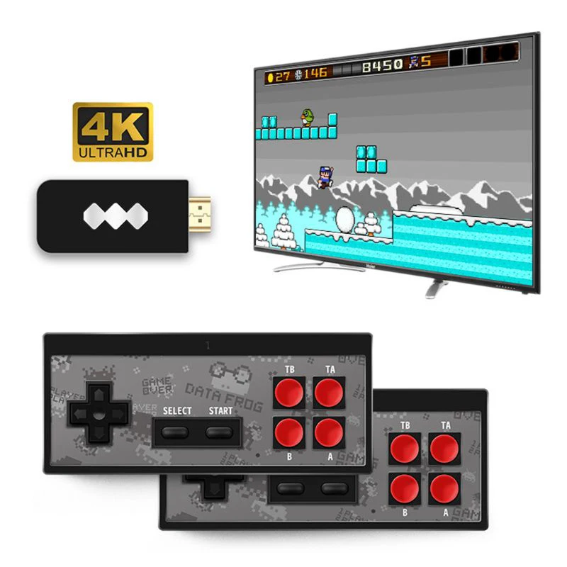 Data Frog USB Wireless Handheld TV Video Game Console Build In 600 Classic Game 8 Bit Mini Video Console Support AV/HD Output