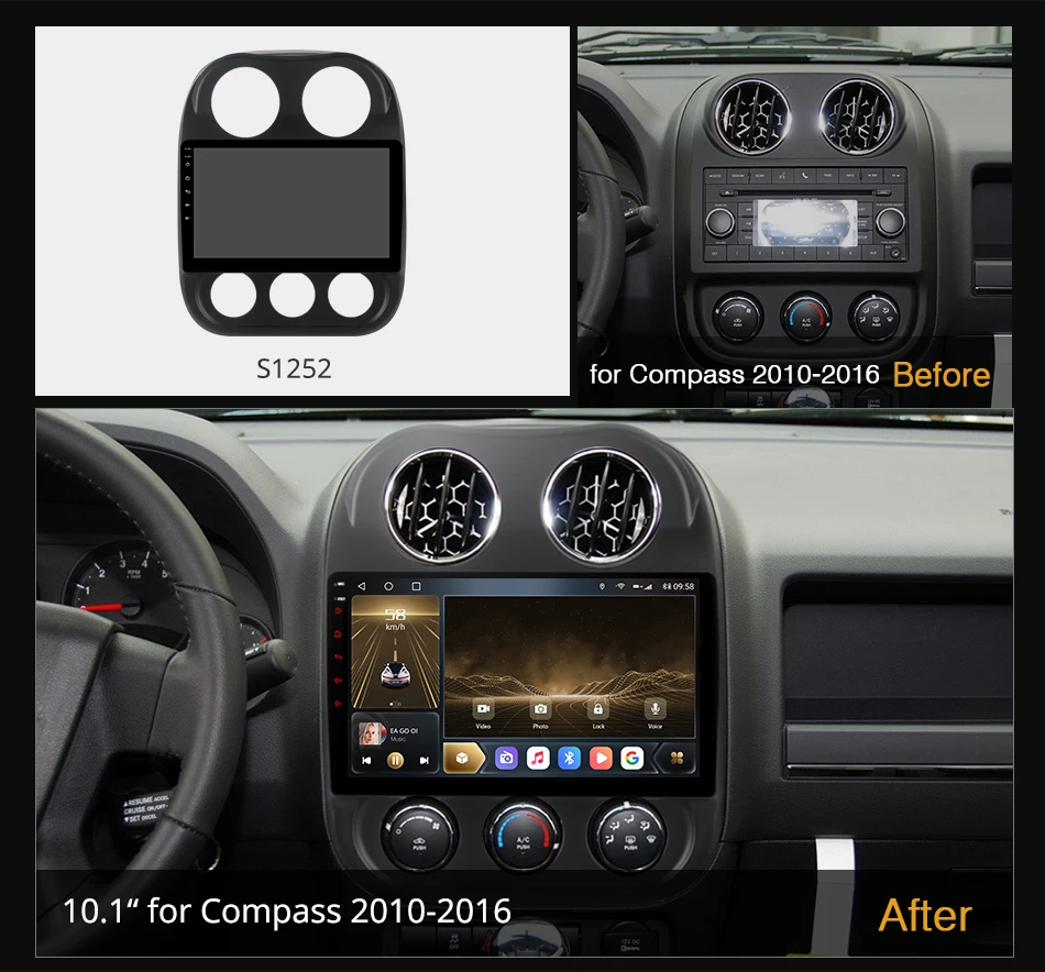 Ownice K7 6GB + 128GB Android 10.0 Car radio setero for Jeep Compass 1 MK 2009-2015  Auto Audio 360 Panorama Optical Stereo Wifi