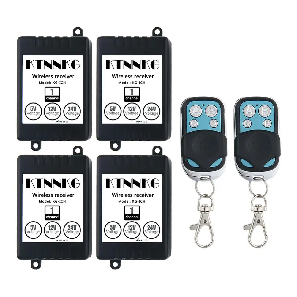 Drahtlose Universal Fernbedienung Schalter DC5V 12V 24V 1CH rf Relais Empfänger und Sender für Garage und Tor controller