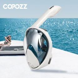 COPOZZ Maschera subacquea a pieno facciale Occhiali antiappannamento con supporto per fotocamera Maschera subacquea per snorkeling ad ampia vista per giovani adulti