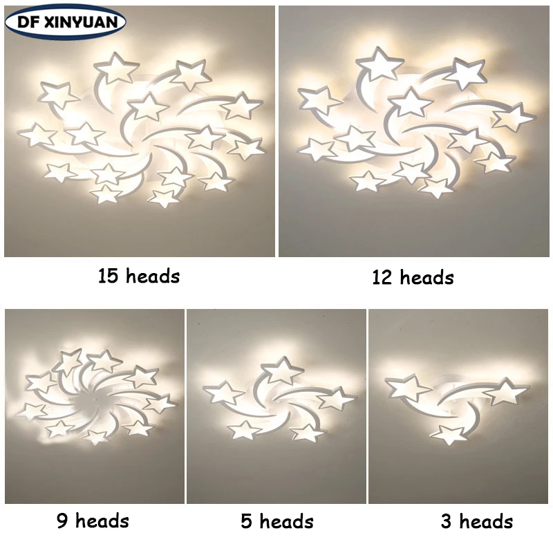 현대 아크릴 LED 스타 천장 조명, 실내 예술 장식 조명, 침실 서재 식당, 어린이 방 천장 샹들리에