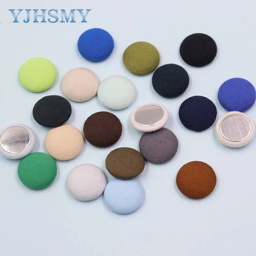 15mm Flatback Fabric Covered round Buttons 50pcs/lot  Home Garden Crafts Cabochon Scrapbooking DIY Handmade