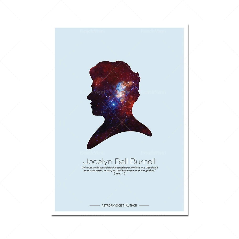 Série de portraits Master of Universe // Superbes silhouettes d'astronomes et affiches imprimées de citations