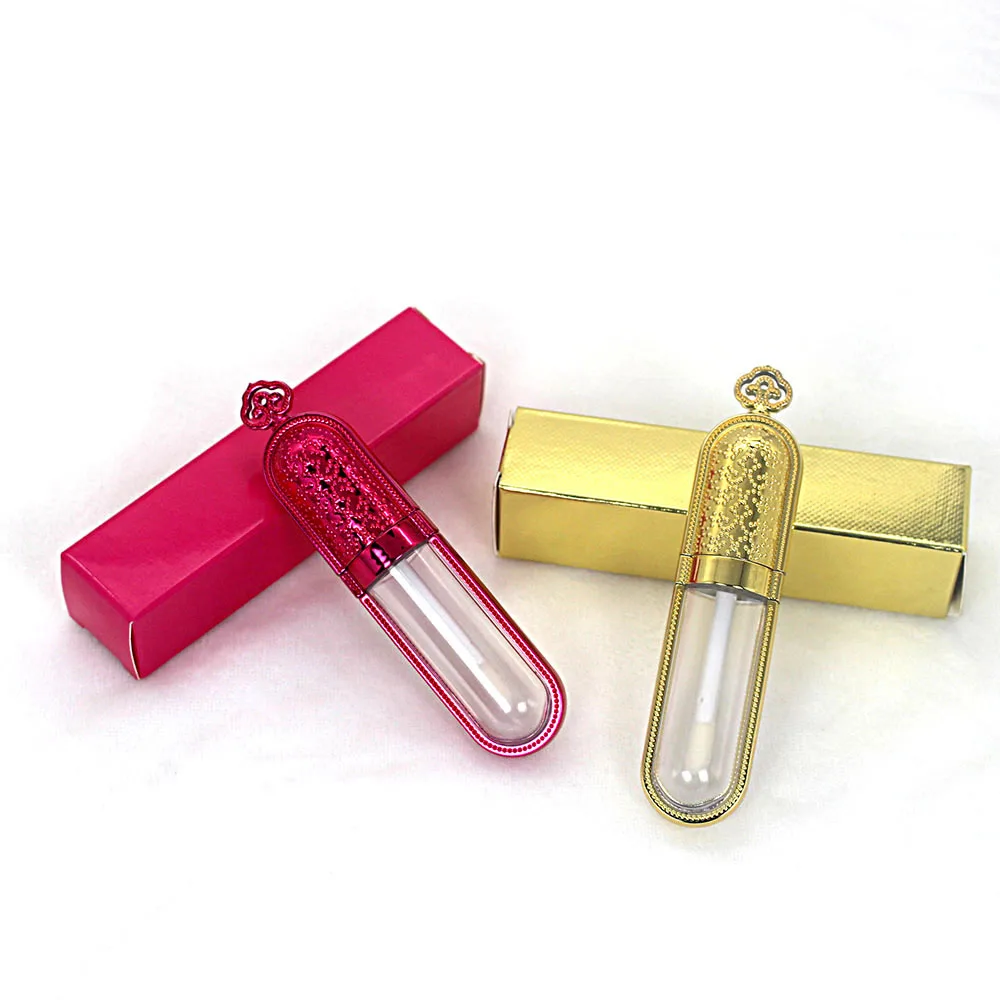 

30Pcs 5Ml Golden Crown Plastic Lipgloss Empty Tube Cosmetic Golden Lip Gloss Packaging Container With Stopper