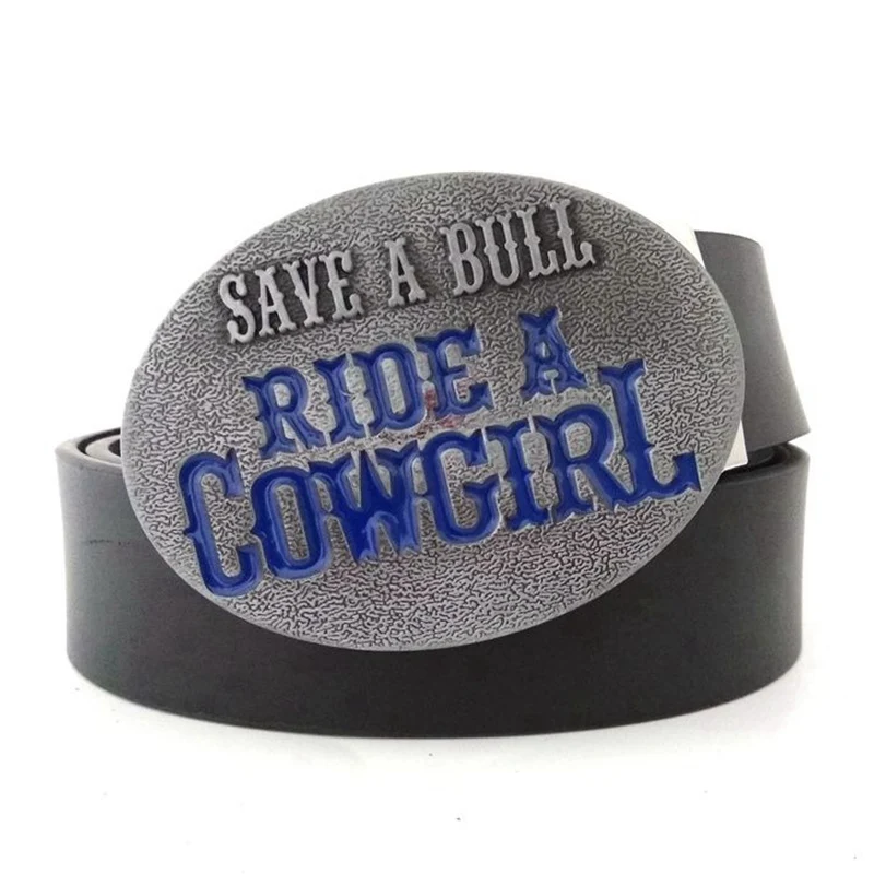 Cinture Casual da uomo nere per uomo con fibbia ovale in metallo salva un toro giro una COWGIRL accessori da Cowboy occidentali regalo maschile fresco