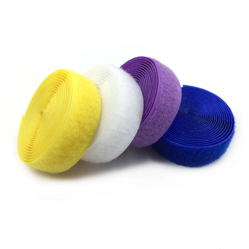 2Meters Pair Adhesive Hook and Loop Fastener Tape sew on Snap Nylon Sticky Cable Ties Wire Strap cord 2cm Width