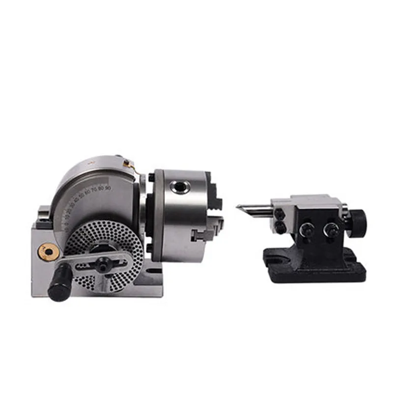 1 Set BS-0-4 Dividing Head 3Jaw 4 inch Chuck + Tailstock + Dividing Plate CNC Mill Machine Tool Accessories