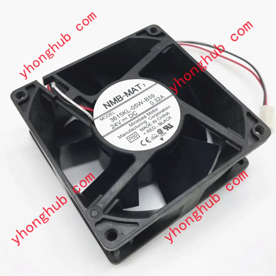 

NMB-MAT 3615KL-05W-B59 DC 24V 0.32A 3-Wire 127x127x38mm Server Cooling Fan