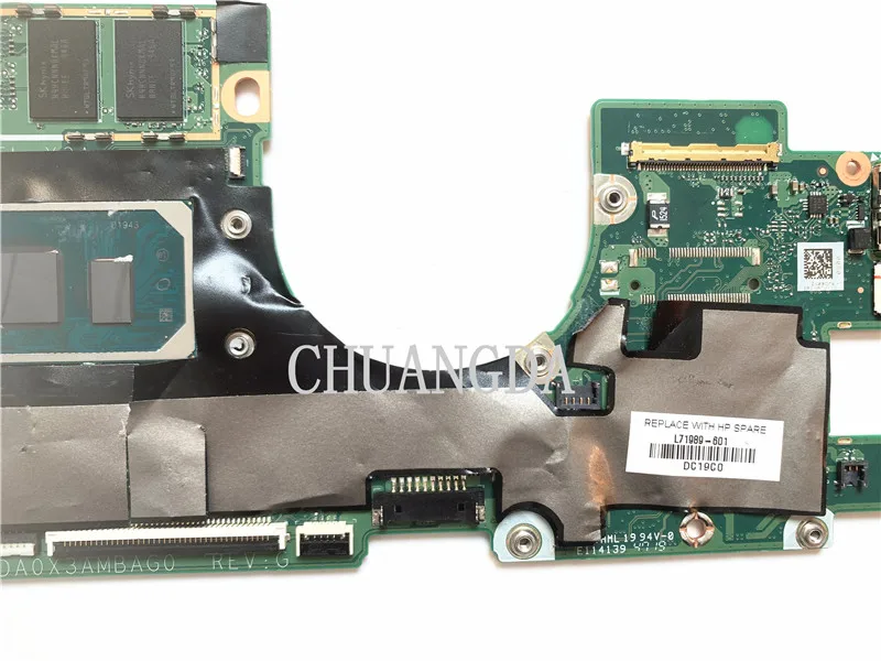 For HP Spectre X360 13-AW 13T-AW Laptop Motherboard L71989-001 DA0X3AMBAG0 L71989-601 With SRGKK I7-1065G7U 8GB RAM