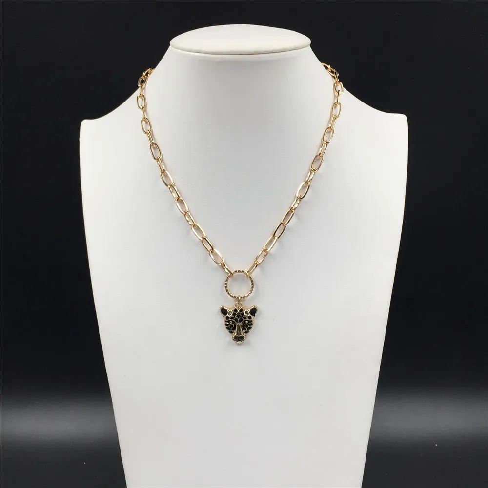 Feminist Gold Color Plating Black Spot Tiger Pendant Necklace For Women Wild Sexy Trendy Lovely Jewelry accessory