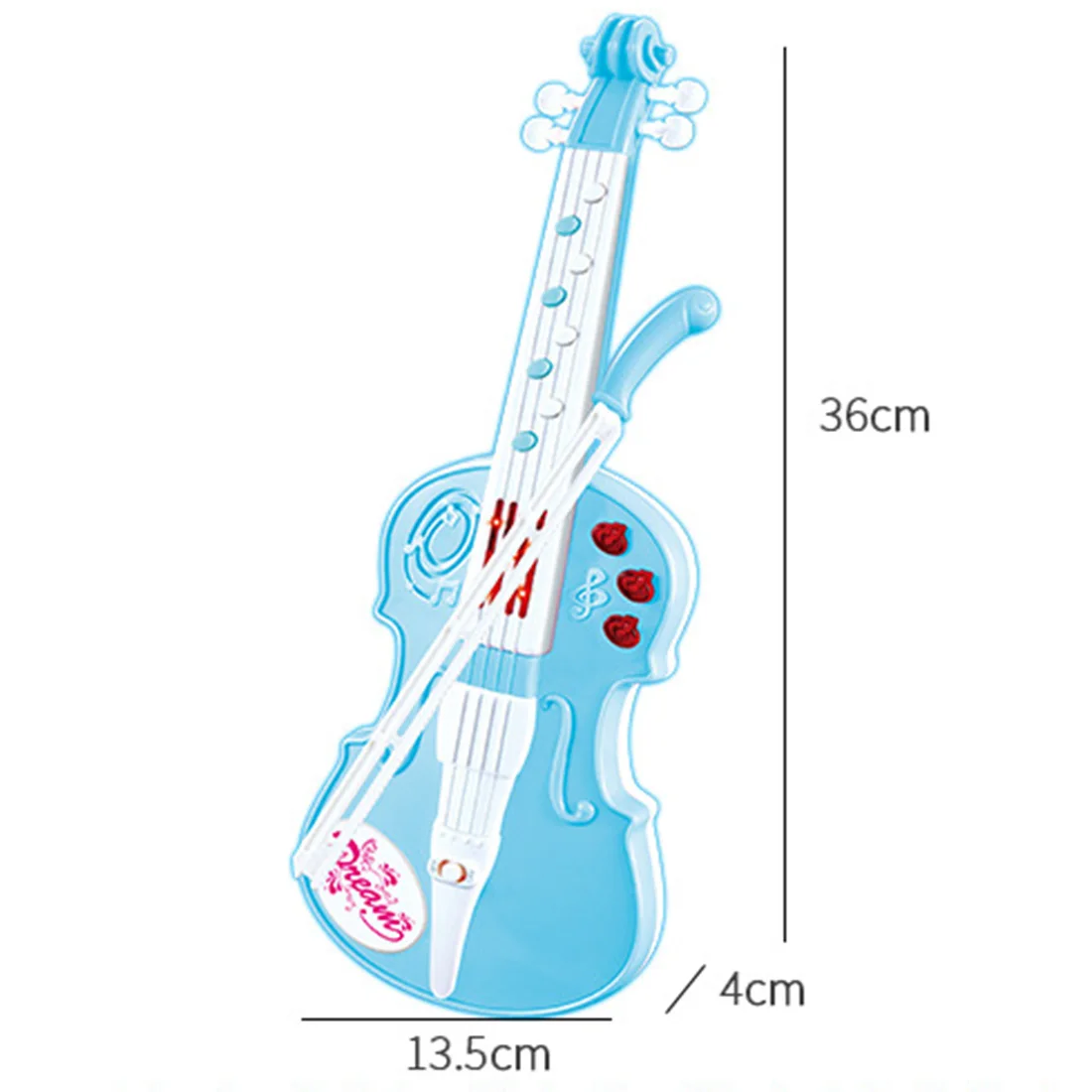 Simulation Electric Violin Musical Instruments Toy With Light And Sound For Kid Gift Environmental Protection Durable -Pink Blue