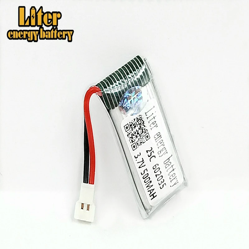 

20PCS/lot 3.7V 500mAh lipo battery For Hubsan X4 H107 Di Feida DFD F180 F47 F48 3.7 V 500mah 25C 602035 XH Plug Battery