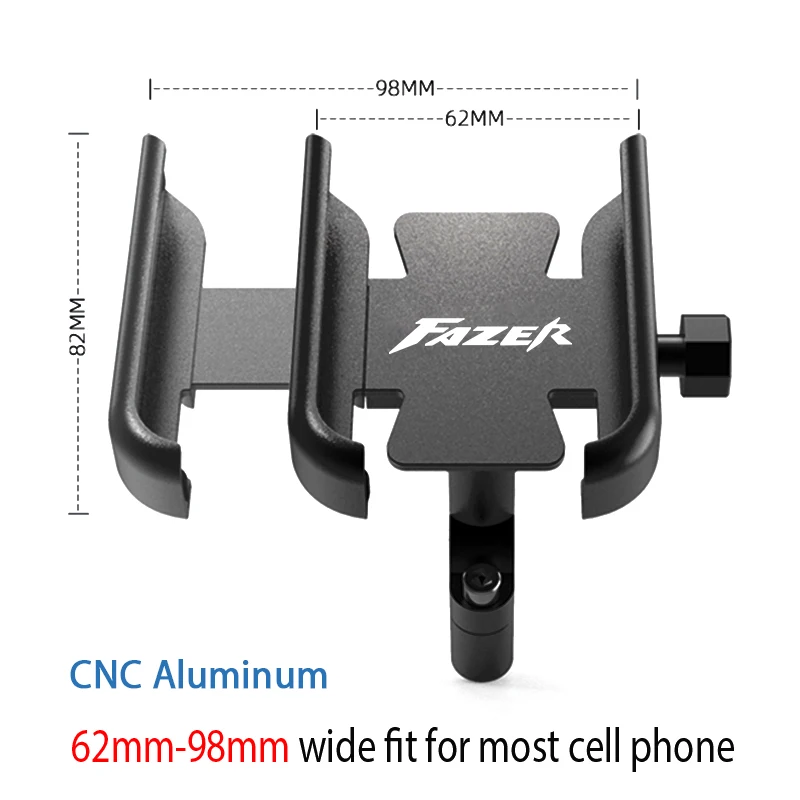 For YAMAHA FZ1 FZ6 FZ8 FAZER FZ1S FZ1N Fz8n Fz8s Motorcycle Handlebar Phone Holder Cellphone GPS Stand Bracket Accessories Black