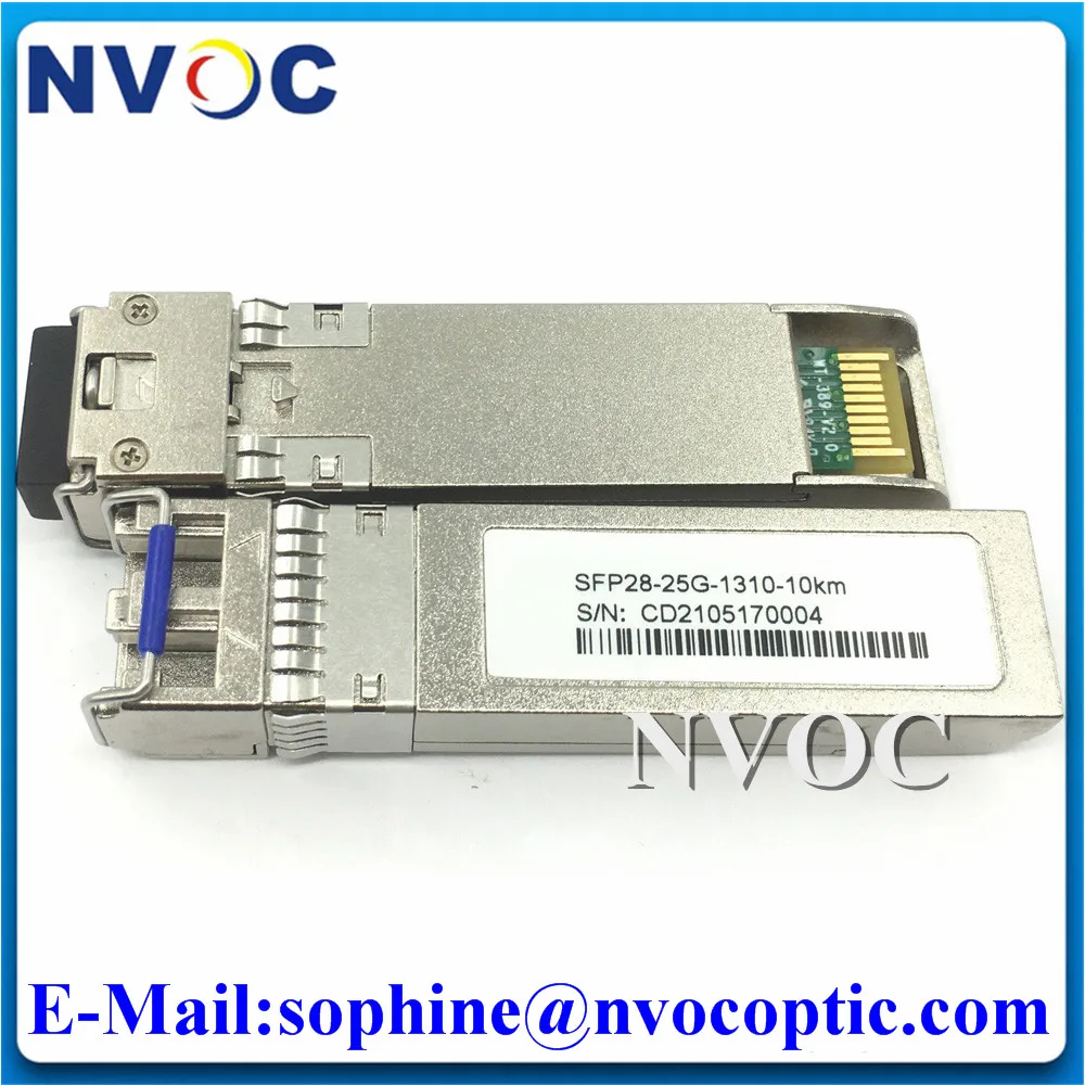 

Free Shipping 2Pcs25G SFP28 1310nm 10KM DOM Single Mode Duplex LC Connector LR Dual Fiber Optical Transceiver Module