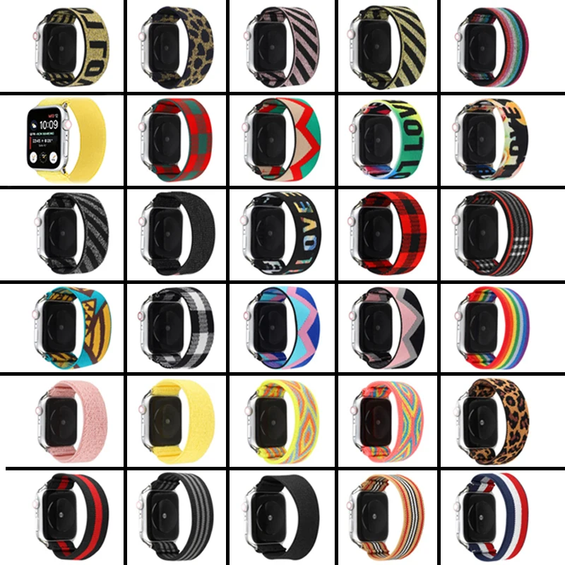 Scrunchie حزام ل أشرطة ساعة أبل SE 6 5 4 40 مللي متر 44 مللي متر مرونة النسيج سوار ل iwatch سلسلة الفرقة 3 2 38 مللي متر 42 مللي متر حزام الساعات