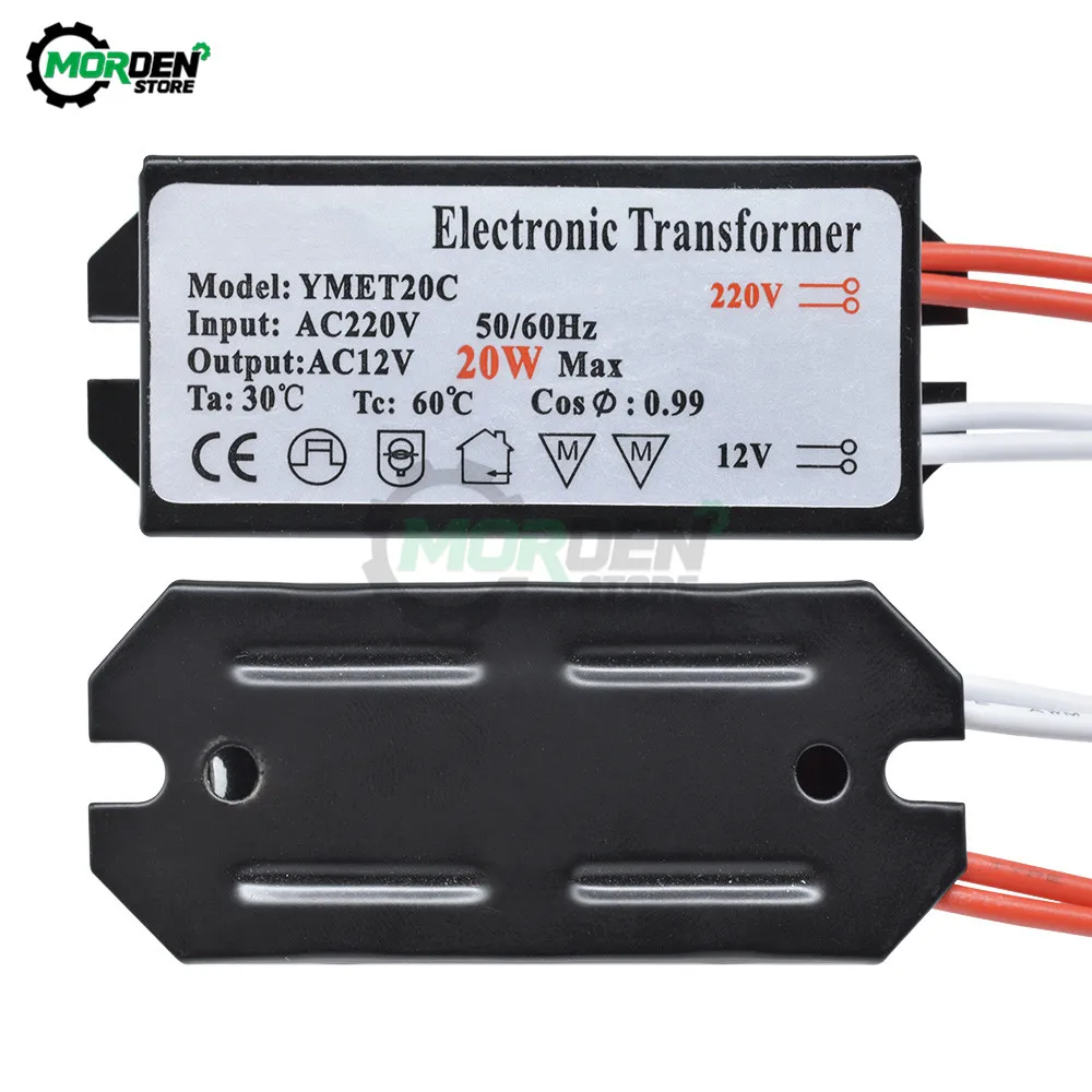 AC220V To AC12V LED driver 20W Electronic Transformer Power Supply For AC 12V MR16 G4 LED Light Bead Lamp Bulb Dropship