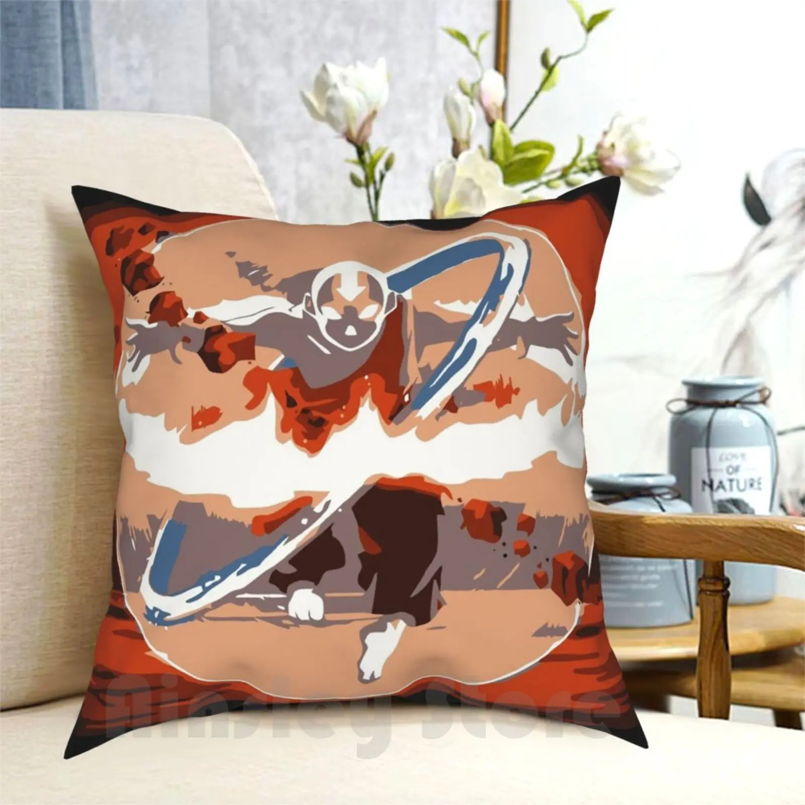 State Pillow Case Printed Home Soft DIY Pillow cover State The Last Airbender Aang Bending Air Bender Korra Anime American