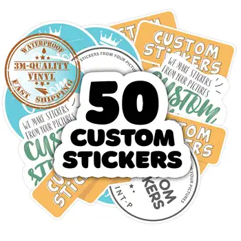 100 op maat gemaakte gestanst stickerpakketten. Uw vinylstickers of stickers kunnen in elke vorm worden gesneden. Maak stickers op basis van uw foto's