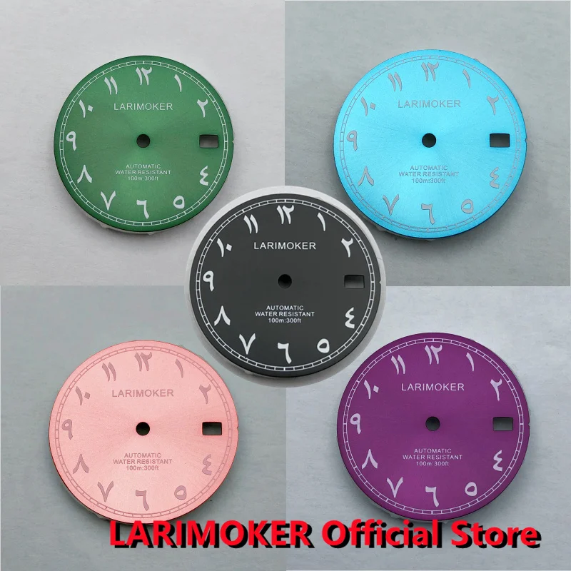 

LARIMOKER 29mm Black/Blue/Green/Pink/Purple NH35 Watch Dial Roman Index Fit Watch Accessories