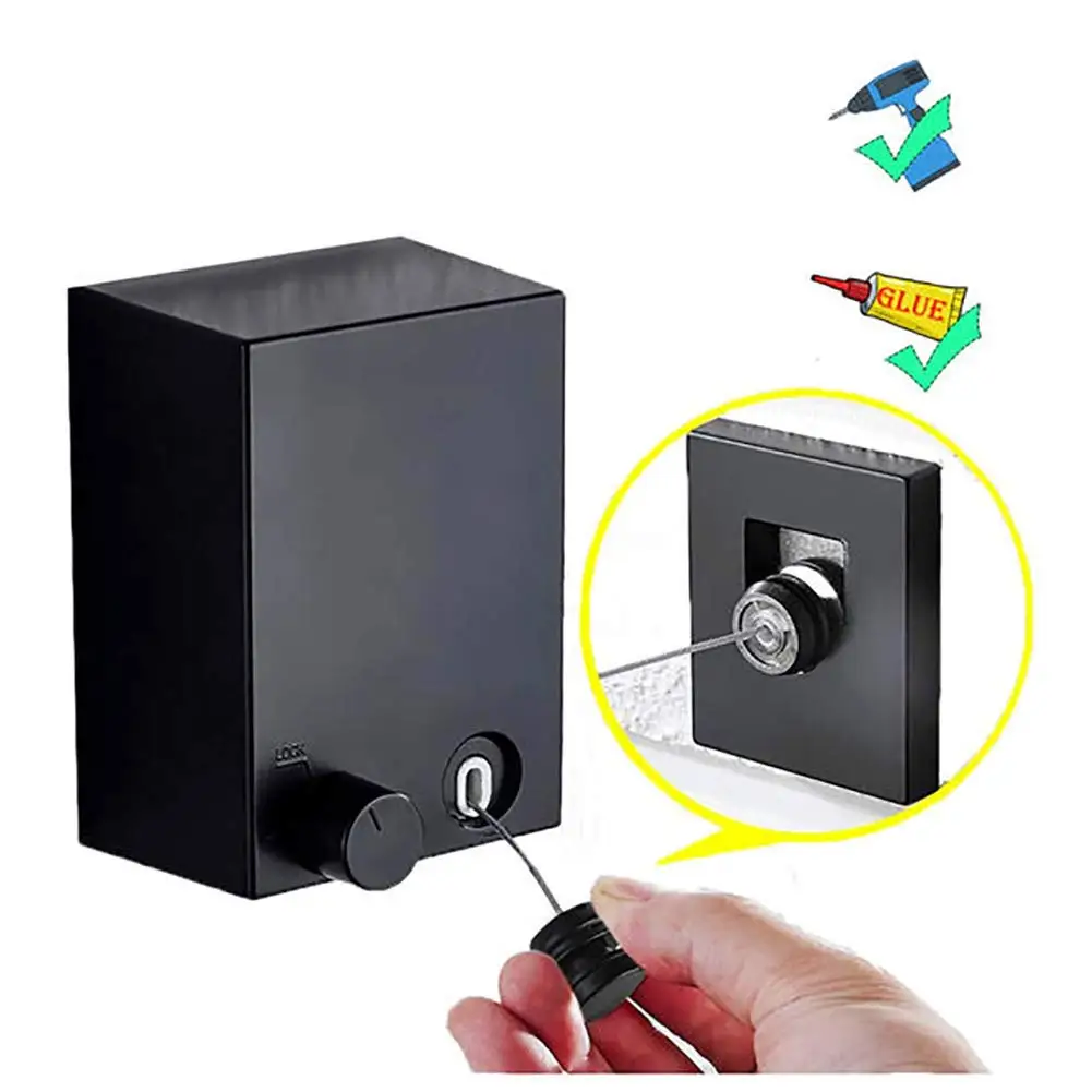 Creative Outdoor Clothes rack Indoor Retractable Clothesline Rope Telescopic Stainless String Laundry Hangers Wall Drying Rack