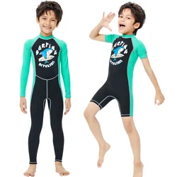 Kids Full Body Swimsuit UPF50+ Sunsuit One Piece Long Sleeve Back Zip Swimweart for Girls Boys and Toddler Bathing Suit