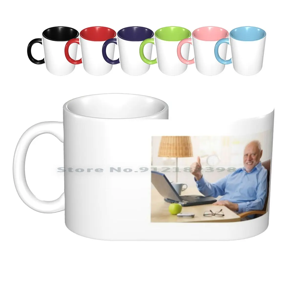 Hide The Pain Harold Ceramic Mugs Coffee Cups Milk Tea Mug Hide The Pain Harold Meme Creative Trending Vintage Gift Bottle Cup