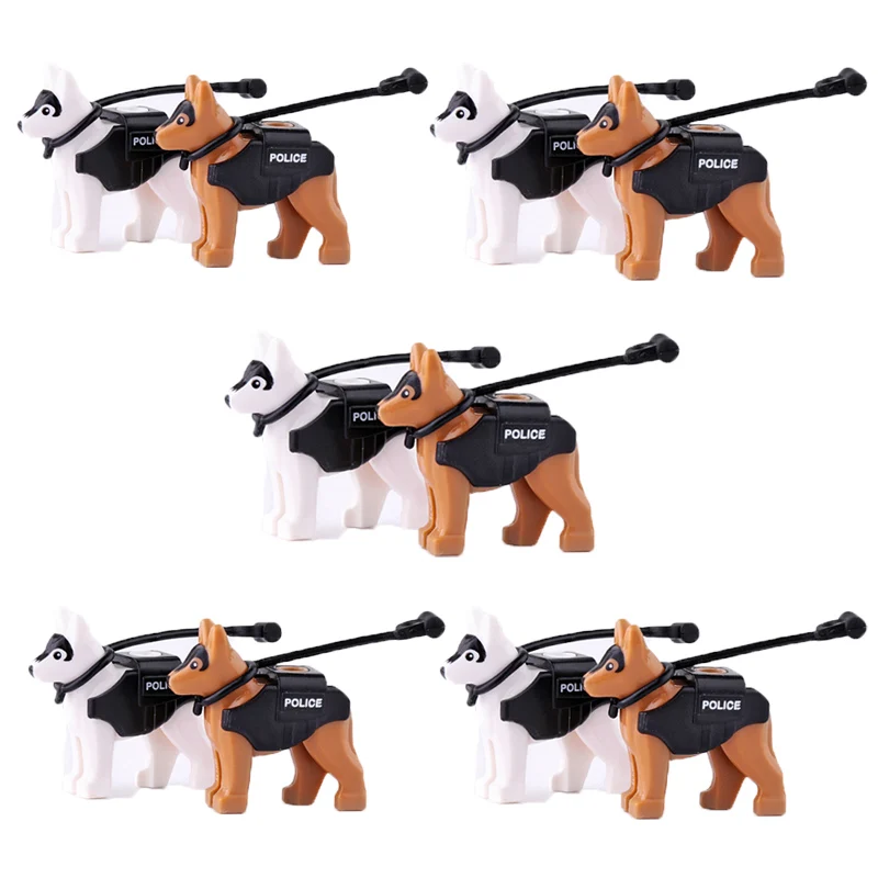 Militry Building Blocks  Bricks Rescure Dog Police Dog Police Solider Figures Accessories Weapons MOC Toys Brain-training Gifts