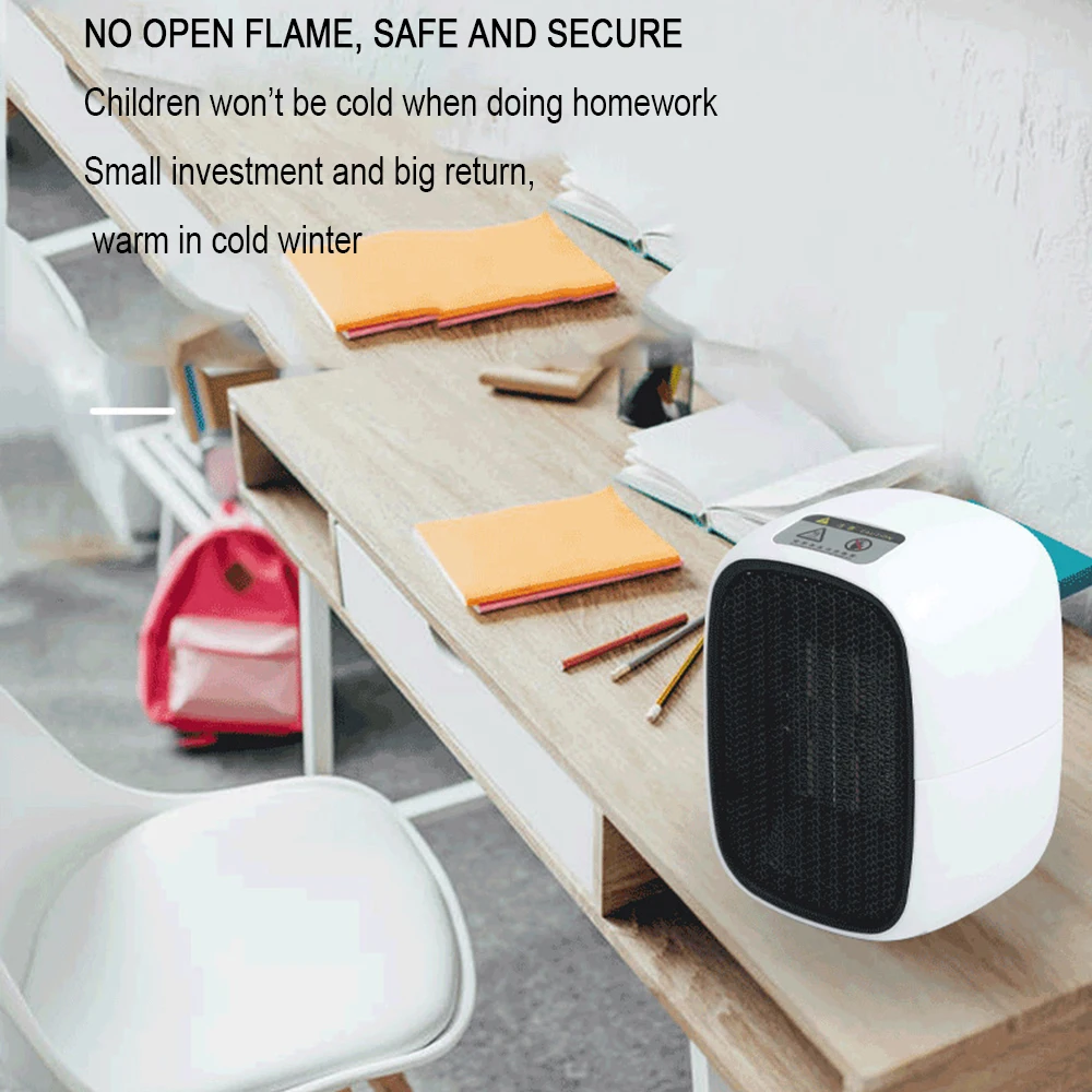 Mini aquecedor elétrico, 90 w, ventilador de ar quente para esquentar casa, escritório, ambiente de trabalho, banheiro, parede
