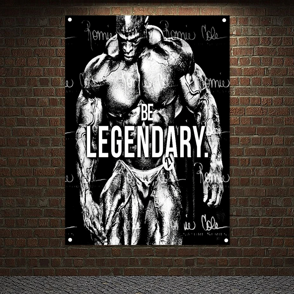 Man Muscular Body Banners Flags Wall Hanging Gym Wallpaper Canvas Painting Workout Bodybuilding Tapestry Home Decoration Gift C3