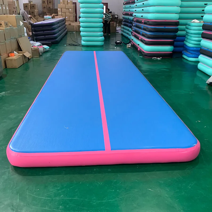 Kostenloser Versand Air Floor 6x2x0,2 m Blau Gymnastik Aufblasbare Air Track Tumbling Matte Gym AirTrack für erwachsene