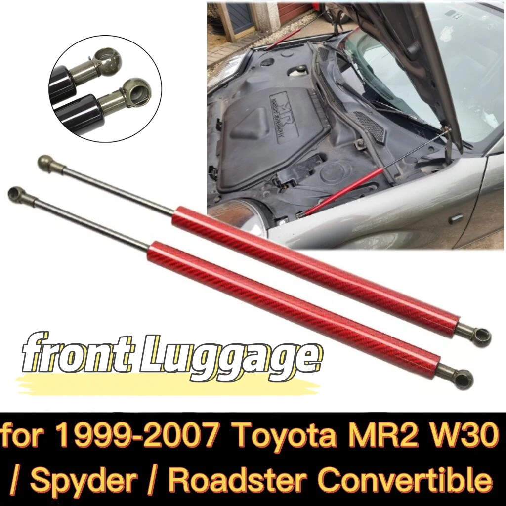 Front Luggage Struts for 1999-2007 Toyota MR2 W30 Roadster Spyder MR-S Damper Modify Lift Supports Gas Spring Shock Absorber