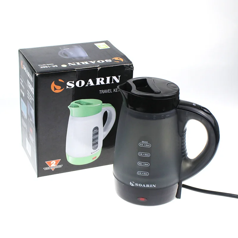 0.4l mini chaleira elétrica bule pp plástico portátil viagem 600 w pequena potência dormitório estudante chaleira elétrica
