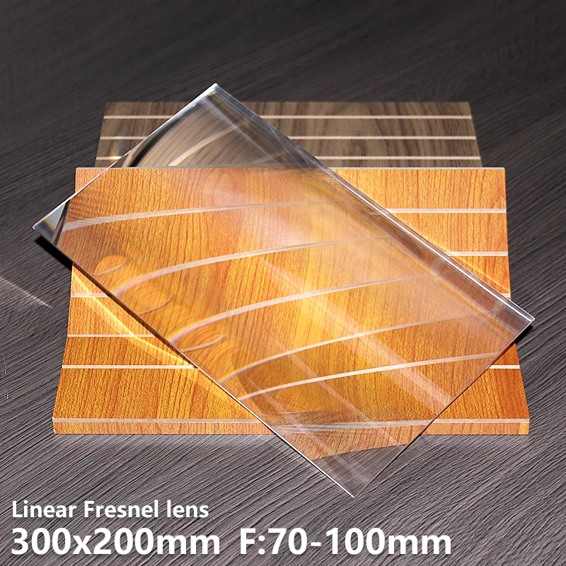 

Linear Fresnel len 300x200mm F90mm Wall lamp Striped spot Precision inspection Special lighting UV curing lamp Customizable