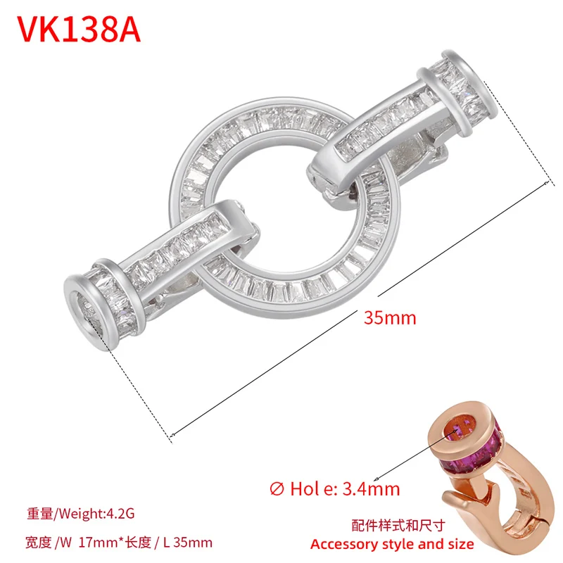 ZHUKOU gold color crystal connectors for bracelet Fastener Clasp for women handmade bracelet accessories wholesale VK135