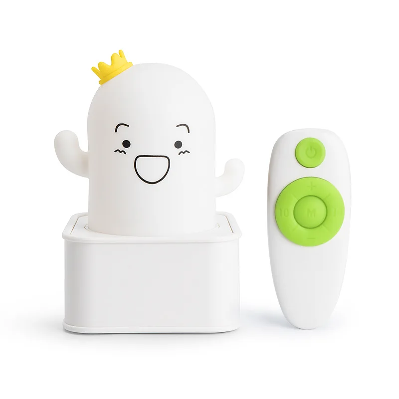 LED Night Light Planet Cactus Table Lamp Silicone Cartoon Soft Remote Control USB Charging Atmosphere LED Beside Moon Lamp