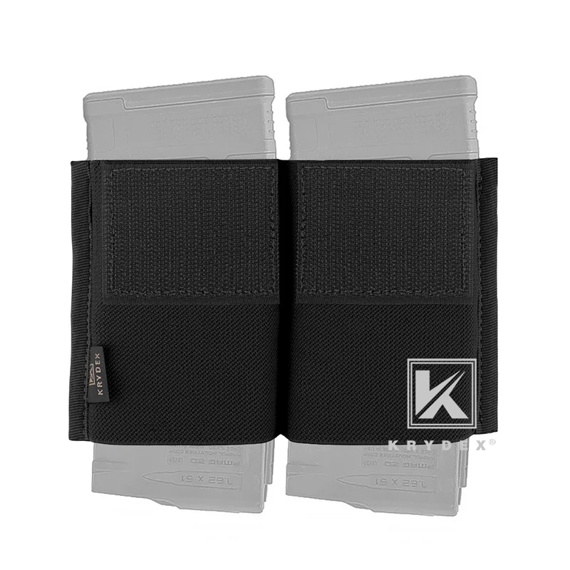 KRYDEX Double Elastic 7.62 HK Magazine Insert Pouch Spiritus Style Built-in Mag Holder For Micro Fight MK3 MK4 Chest Rig Black