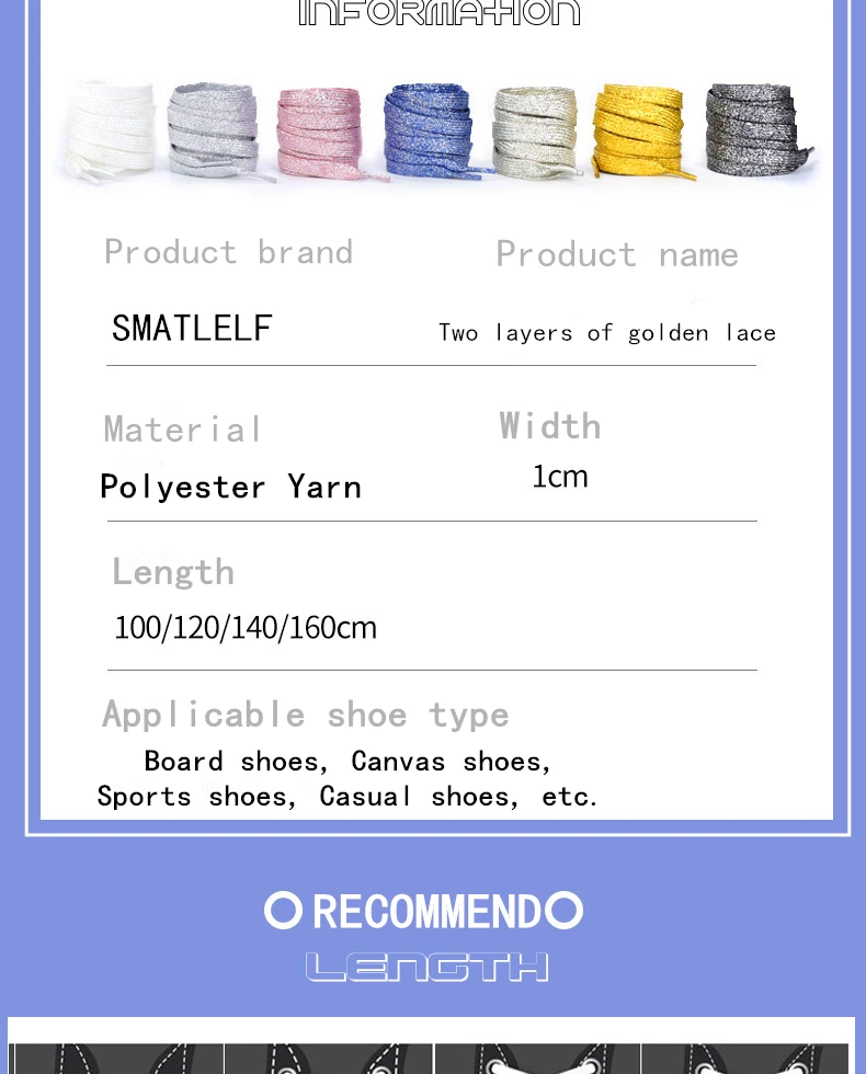 Bunte funkelnde flache Schnürsenkel für sportliche Laufschuhe, Turnschuhe, Schuhe, Stiefelschnüre, glitzernde Schnürsenkel, 1 cm Breite, 1 Paar – Detail 8