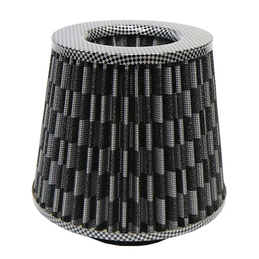 Universal 3-inch air filter air-conditioning intake supercharger 76 mm carbon black car parts kit intake hose for BMW E46 Toyota