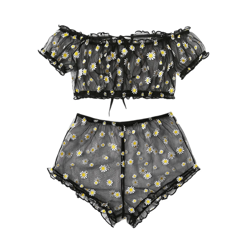 Trajes de baño de dos piezas para mujer y niña, traje de baño informal de manga corta con hombros descubiertos y cordones, Color sólido, ropa de