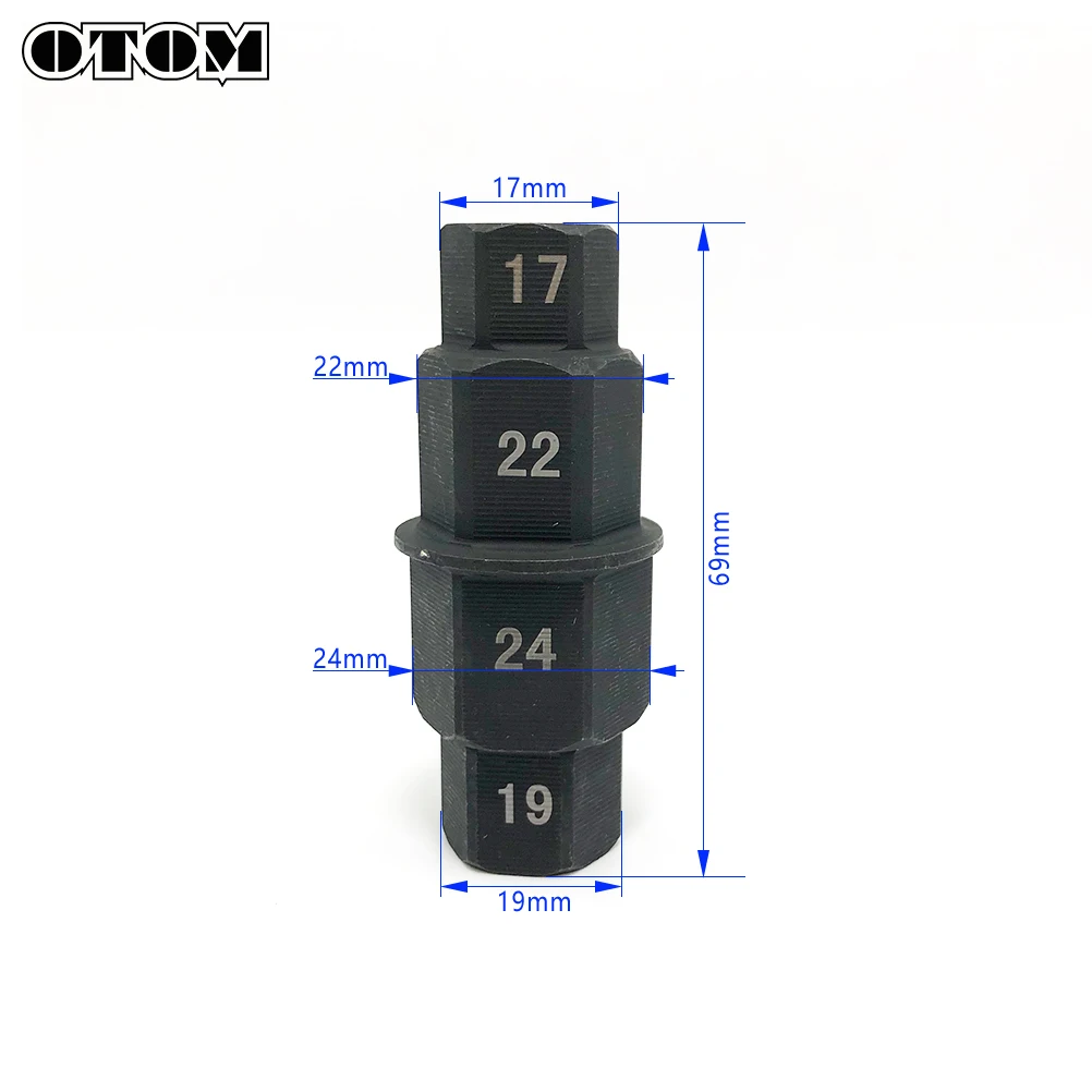 OTOM Motorcycle 17/19/22/24mm Front Wheel Axle Hex Spindle Driver Removal Tool Spindle Driver Tool Hexagonal Disassembly Sleeve