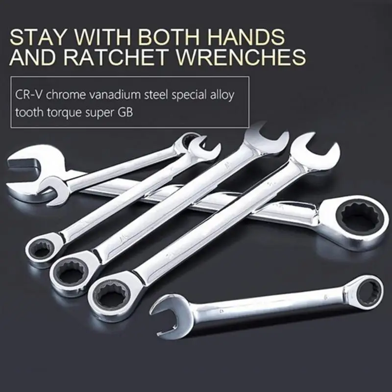 WINOMO 6mm 7mm 8mm 9mm 10mm 11mm Dual Heads Ratchet Combination Dicephalous Wrench Spanner Quick Release Hand Tools